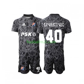 Fußballtrikots Dinamo Zagreb Livakovic 40 Torwart Kinder Heim Trikotsatz 2022-2023